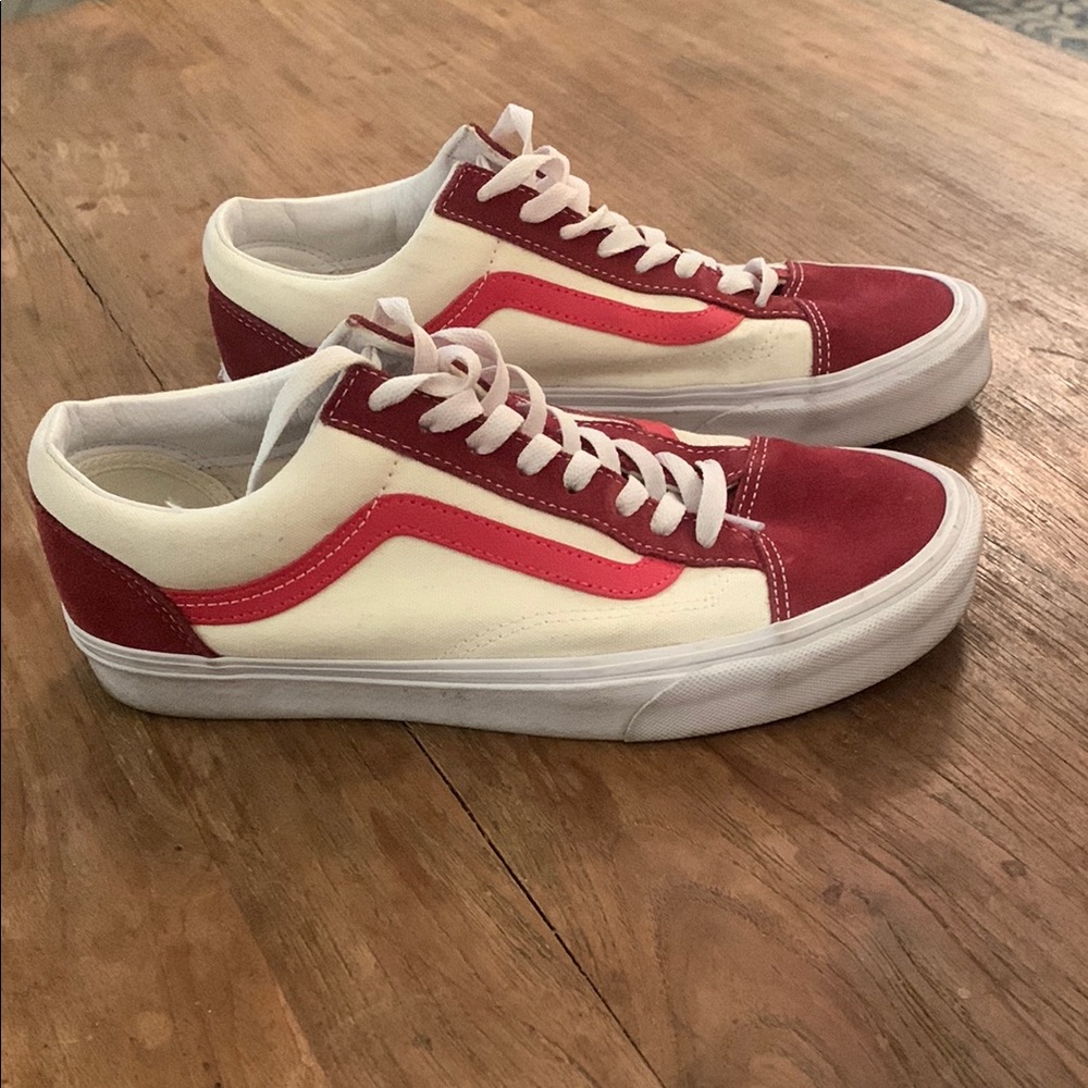 Vans Red and White Sneakers